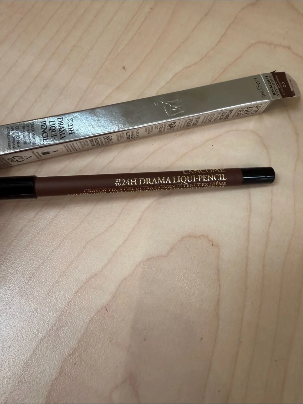 LANCOME 24H Drama Liqui-pencil Gel Eyeliner 12g/.042oz ~ #02 FRENCH CHOCOLATE